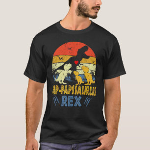 Camiseta Pap Paps Saurus Rex Dinossaur Paps 3 Crianças