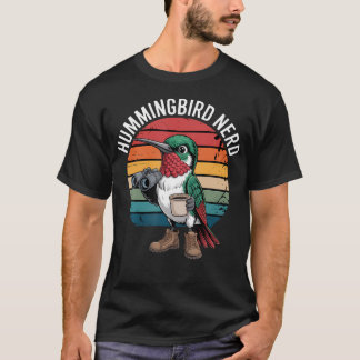 Camiseta Papa Amante de Beija-flor Observação de Pássaros D