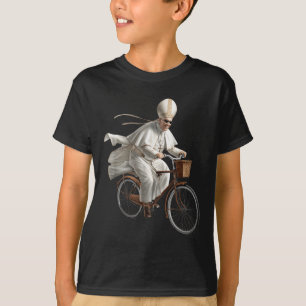 Camiseta Papa andando de bicicleta Igreja Católica Bíblia E