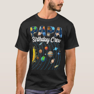 Camiseta Papá Aniversário Tripulação Exterior Sistema Solar