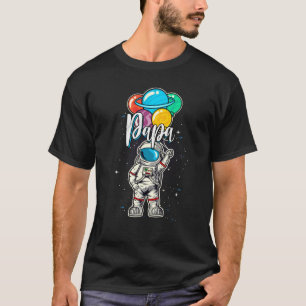 Camiseta Papa Astronauta De Aniversário No Espaço