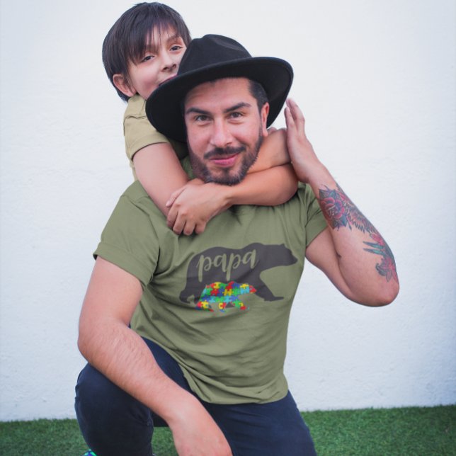 Camiseta Papá Bear Autism Bear Cub (Criador carregado)