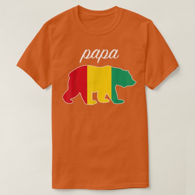 Camiseta Papa Bear Guinea Flag Guinean Roots  (Frente do Design)
