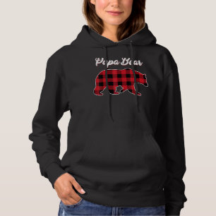 Camiseta Papá Bear Men Red Xadrez Natal Família Pajama Da