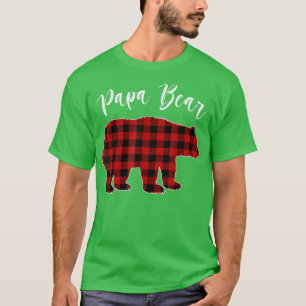 Camiseta Papa Bear Pajama Red Buffalo Xmas Engraçado Famíli