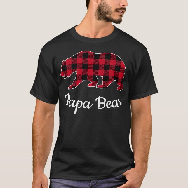 Camiseta Papa Bear Pajama Xadrez Red Buffalo (Frente)