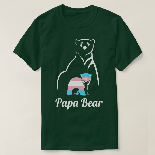 Camiseta Papa Bear ransgender Dad rans Child LGB rans Pride (Frente do Design)