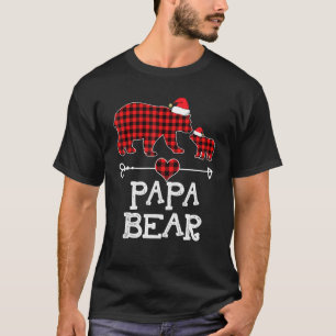 Camiseta Papá Bear Red Buffalo Xadrez Papá Bear Pajama