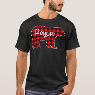 Camiseta Papa Bear Red Plaid Family Matching Christmas Paja