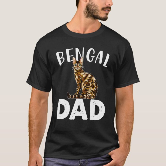 Camiseta Papá Bengala Engraçado, Gato Bengala Cata Homens F (Frente)