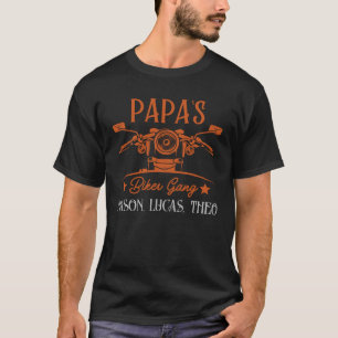 Camiseta Papá Biker Gang Personalizado Nomes de Vovô
