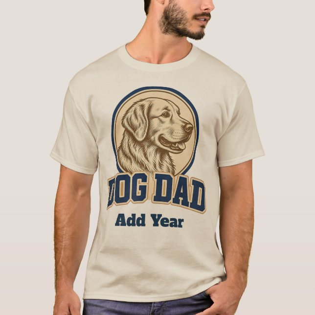 Camiseta Papa Cachorro Personalizado Varsity (Frente)