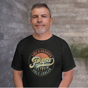 Camiseta Papa como um vovô, só o Pai Retro Vintage mais l