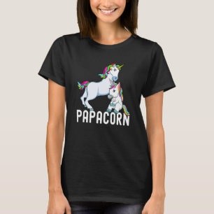 Camiseta Papá Corn Pai Unicorn E Bebê Rainbow Da Pai