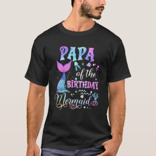 Camiseta Papá Da Festa De Aniversário Da Sereia