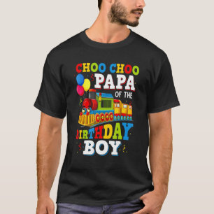 Camiseta Papá Da Festa De Brinquedos De Comboio De Aniversá