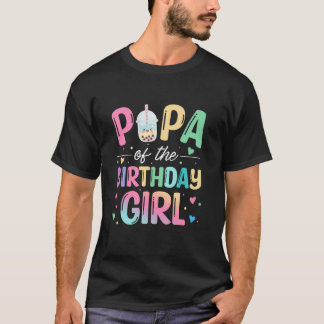 Camiseta Papá Da Rapariga De Aniversário Boba Tea Party Fa