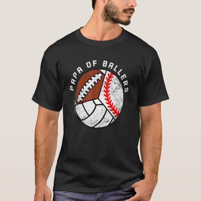 Camiseta Papá De Balas De Basebol (Frente)
