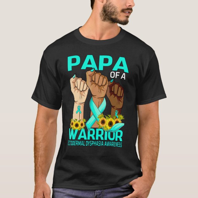 Camiseta Papá De Um Guerreiro Disfasia Ectodérmica Awaren (Frente)