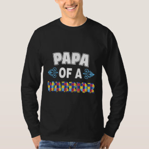 Camiseta Papá De Uma Consciência Do Autismo Guerreiro