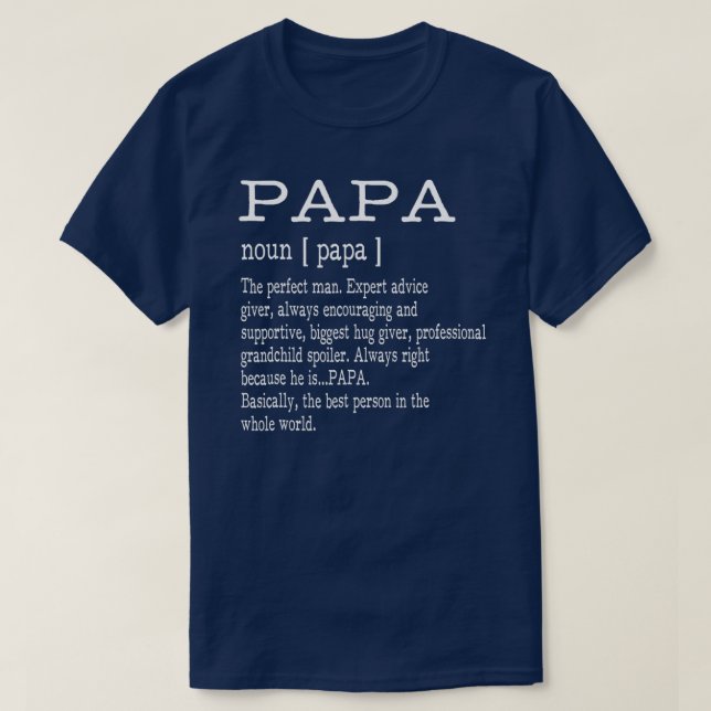 Camiseta Papa Definition Grandpa Father's Day Men  (Frente do Design)