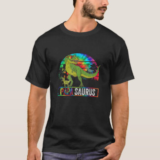 Camiseta Papa Dinossauro Pai Engraçado Papasaurus 2 Duas Cr