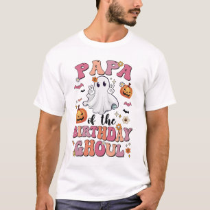 Camiseta Papá Do Aniversário Ghoul Halloween Boys Gir
