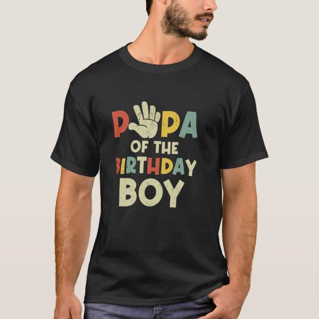 Camiseta Papá Do Aniversário Oi 5 Anos De Idade Dia F (Frente)