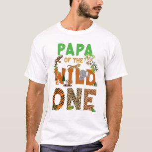 Camiseta Papá Do Aniversário Selvagem Um Safari