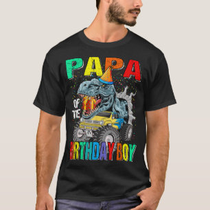 Camiseta Papá Do Dinossauro Do Monstro Do Aniversário