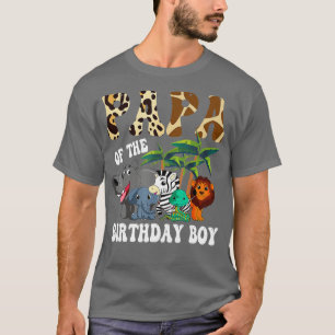 Camiseta Papá do menino de aniversário Zoo Bday Safari Cele