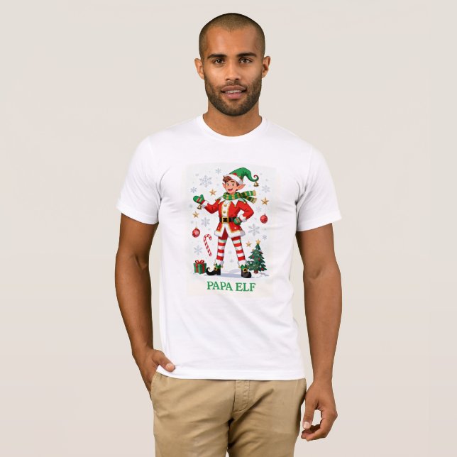 Camiseta Papa Elf: Certified Holiday Legend (Frente Completa)