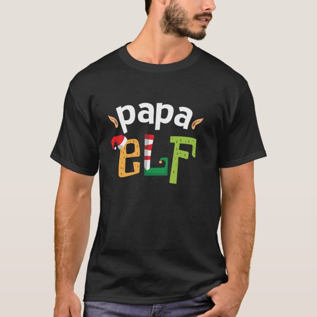 Camiseta Papa Elf Christmas Dad Elves Squad Matching Daddy  (Frente)