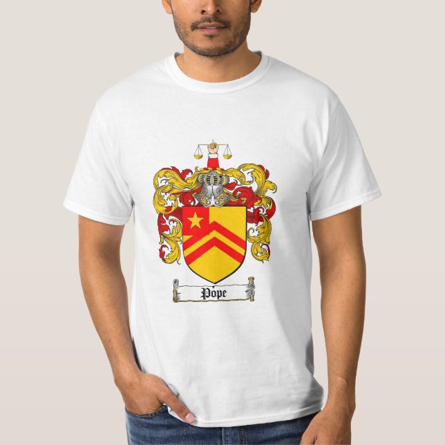 Camiseta Papa Família Crista - papa brasão (Frente)