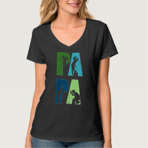Camiseta Papa Golfer Retro Jogando Golfe Esporte Mens Pai