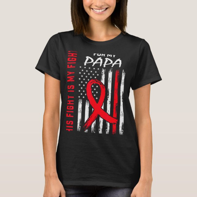 Camiseta Papa Heart Disease Awareness Month Products Americ (Frente)