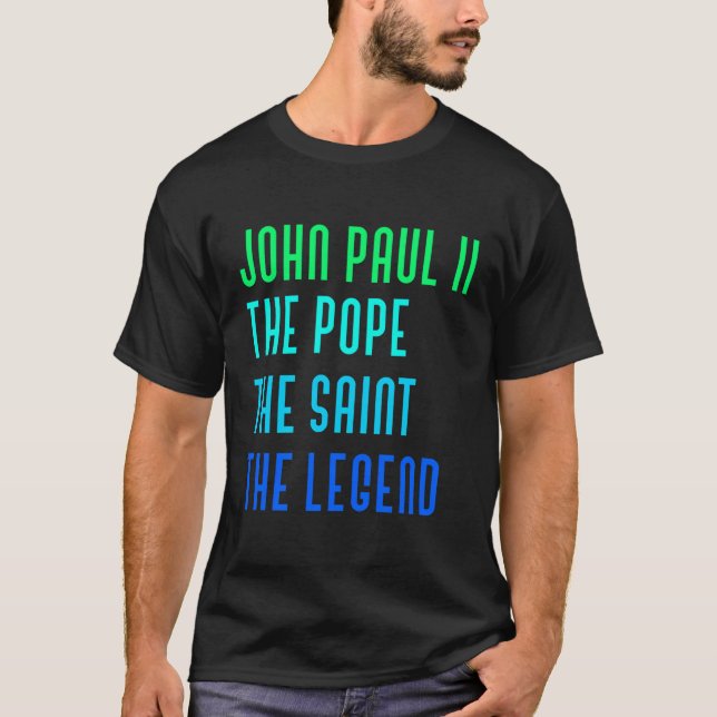 Camiseta Papa João Paulo Ii Santo de Geração Católico Rainb (Frente)