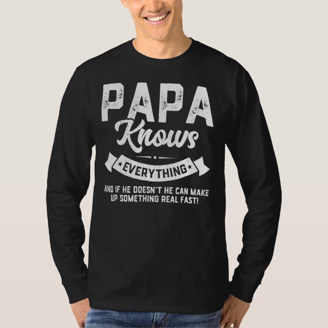Camiseta Papa Knows Everything 60th Gift Funny Father's (Frente)