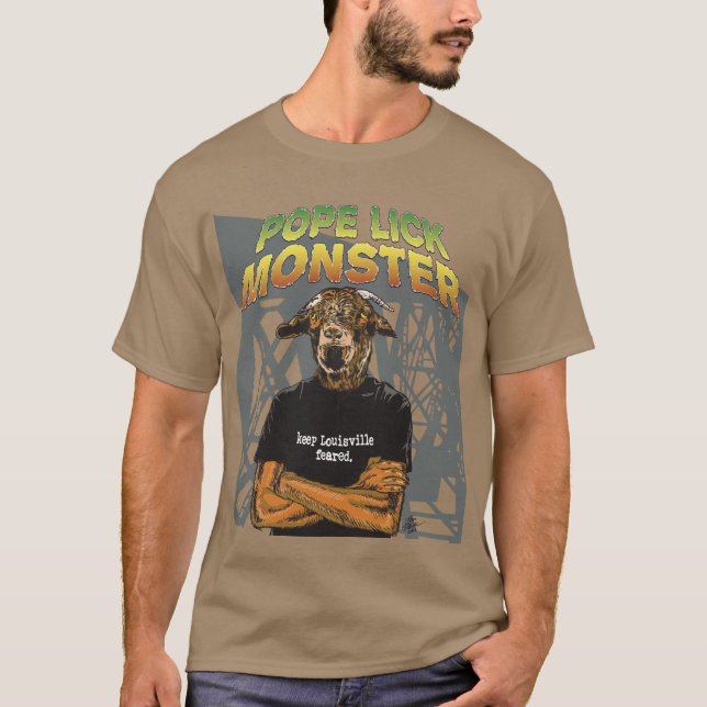 Camiseta Papa Lambedura Monstro (Goatman) (Frente)