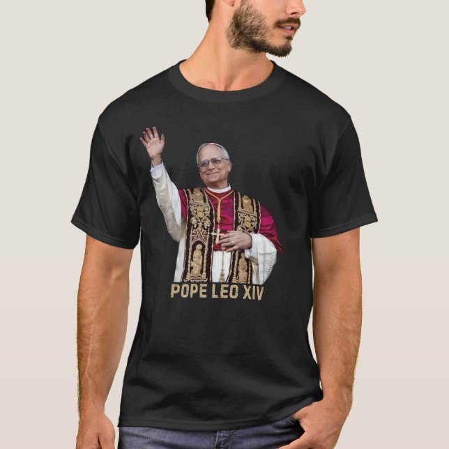 Camiseta Papa Leão XIV, Primeiro Papa Histórico Americano (Frente)