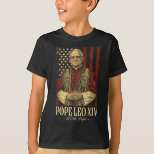 Camiseta Papa Leo E América O Papa Leo Xiv Dos Eua