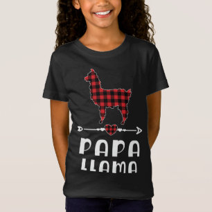 Camiseta Papá Llama Natal Matéria da Família Buffalo, Xadre