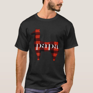 Camiseta Papa Llama Xadrez Búfalo Papa Llama Família Lla