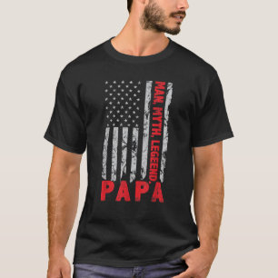 Camiseta Papa Man Myth Legend Dia de os pais da bandeira am