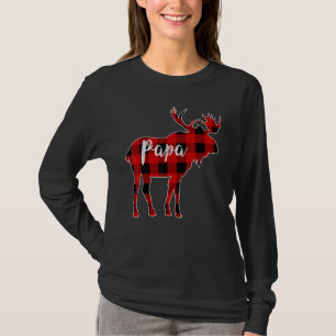 Camiseta Papa Moose Red Buffalo Xadrez Matando Família Chri