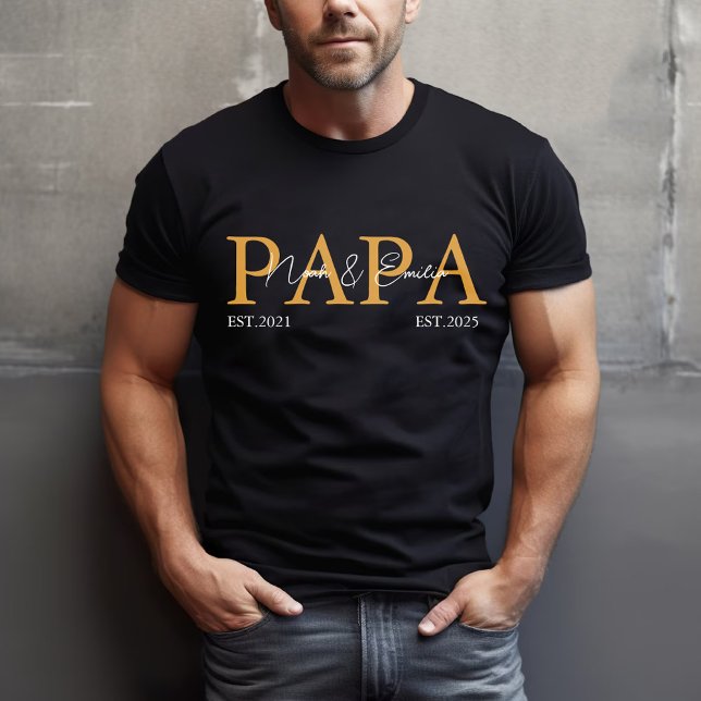 Camiseta Papa Nome do Dia de os pais de Texto Personalizado (Criador carregado)