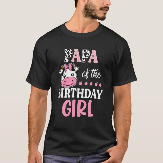 Camiseta Papa Of The Birthday Girl Farming Barnyard Birthda (Frente)