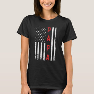 Camiseta Papa Pai Americano Flag Us 4 De Julho América Gord