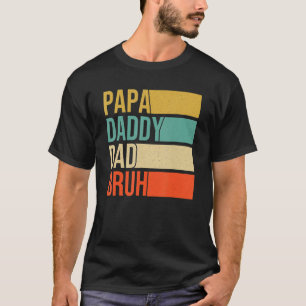 Camiseta Papá Pai Bruh Dia de os pais Retro Vintage