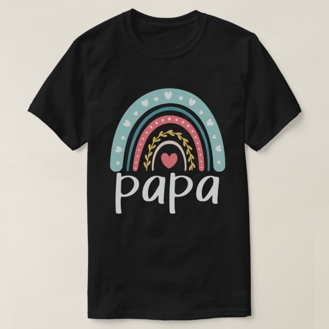Camiseta Papá Pai Correspondente ao Arco-Íris (Frente do Design)